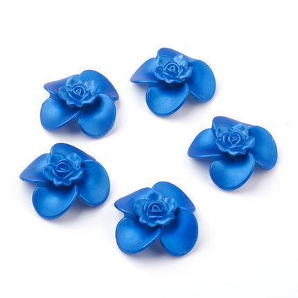 Dark Blue Rubber Flower Beads