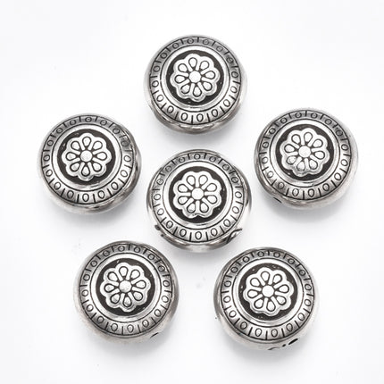 Round Flower Pattern Plastic Beads