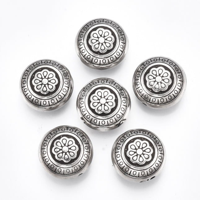 Round Flower Pattern Plastic Beads