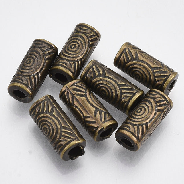Antique Bronze Column Plastic Beads