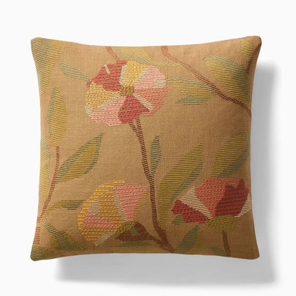 Embroidered Ribbed Floral Cushion Cover 🤍