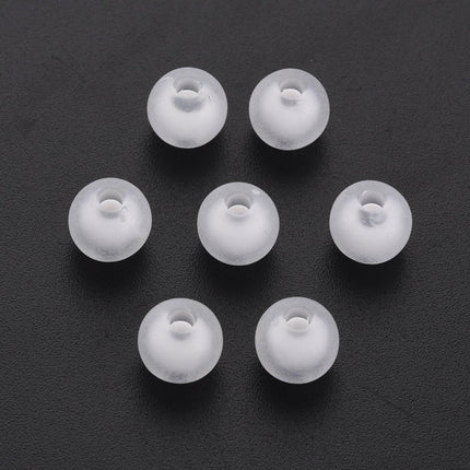 White Frosted Acrylic Beads