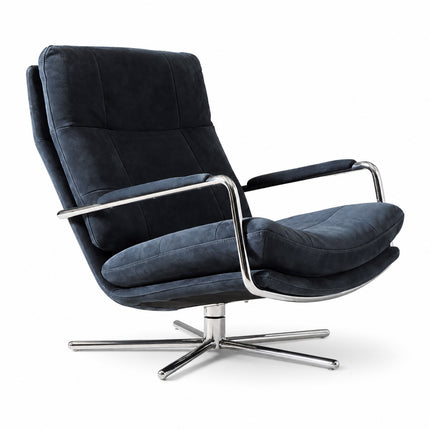 Midnight Leather Swivel Armchair 🤍