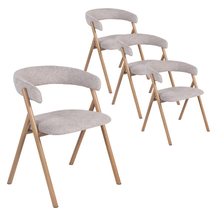 Beige and Oak Dining Chairs (4) 🤍