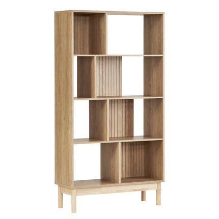 Natural Wood Diagonal Pattern Bookshelf 🤍