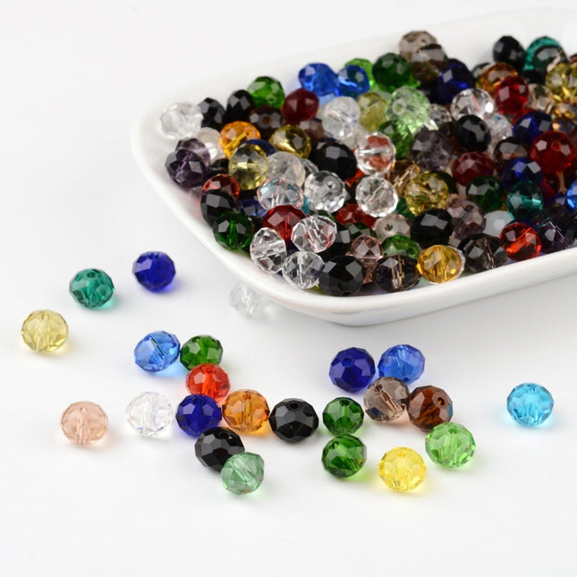Rondelle Faceted Glass Beads