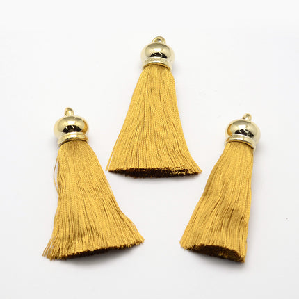 Dark yellow Tassel Pendants
