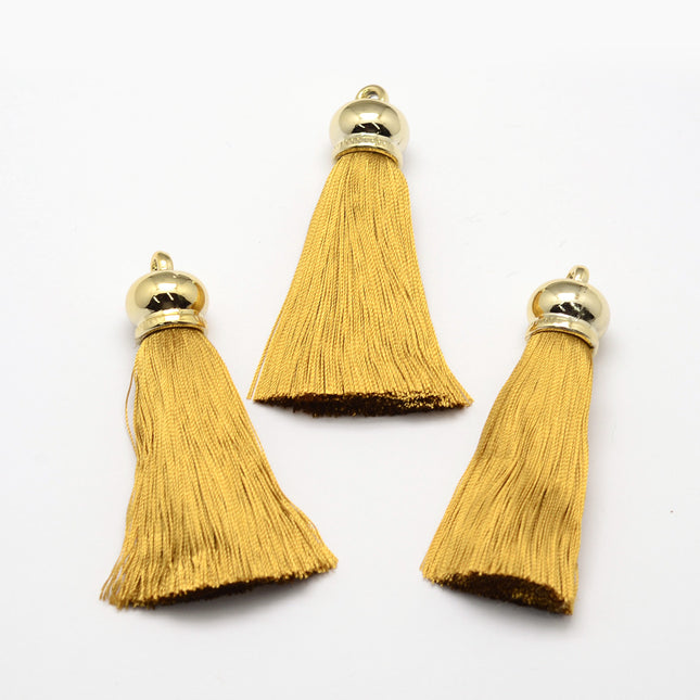 Dark yellow Tassel Pendants