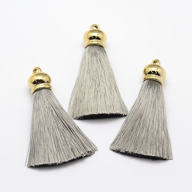 Light Grey Tassel Pendants