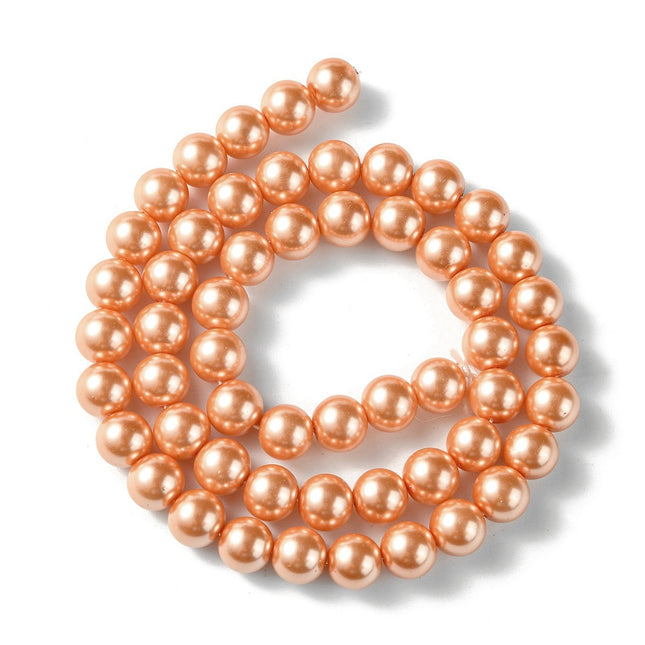 Orange Glass Pearl Beads