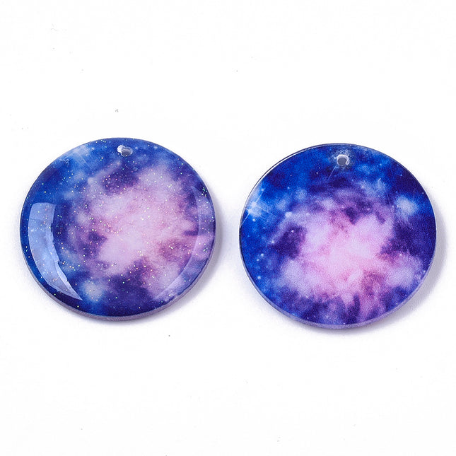 Glitter Powder Slate Blue Acrylic Pendants