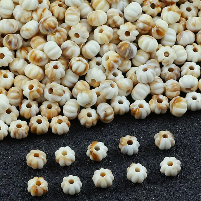 Pumpkin Shape Two Tone Acrylic Beads