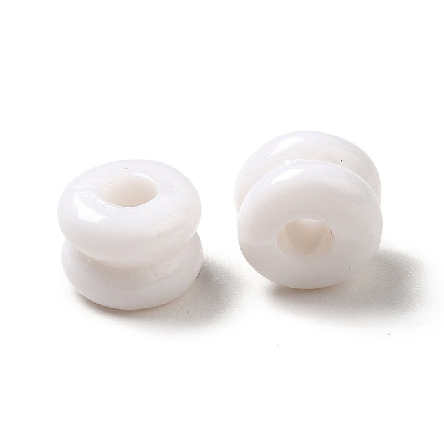 Opaque White Column Acrylic Beads
