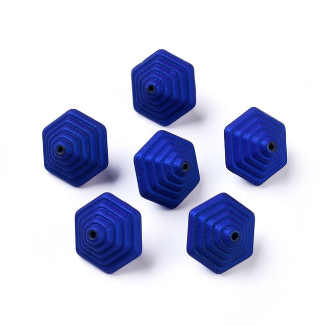 Dark Blue Bicone Rubber Beads