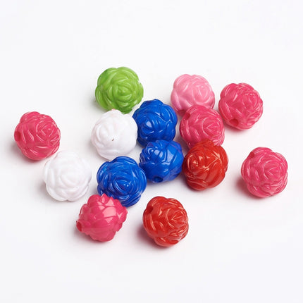 Colourful Flowers Acrylic Beads