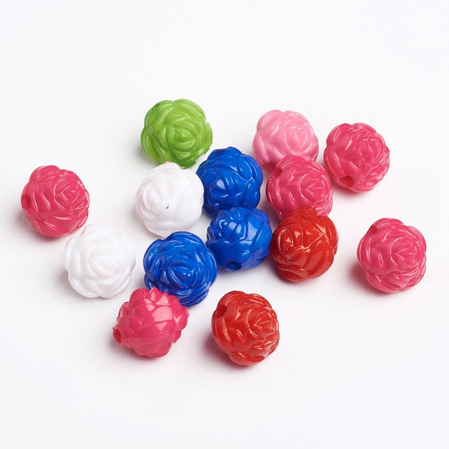 Colourful Flowers Acrylic Beads