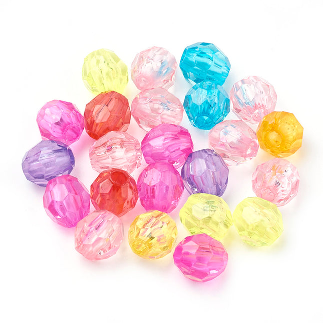 Mixed Colour Oval Acrylic Beads