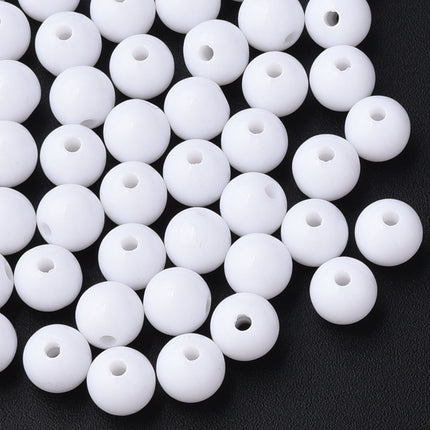 White Opaque Acrylic Beads