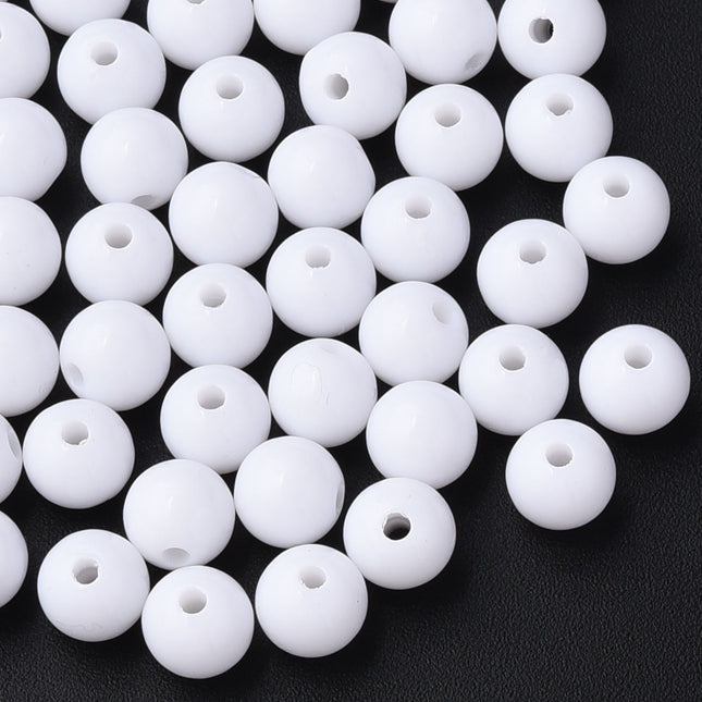 White Opaque Acrylic Beads