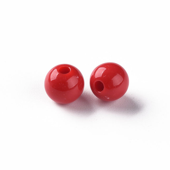 Opaque Red Acrylic Beads