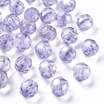 Faceted Lilac Acrylic Beads