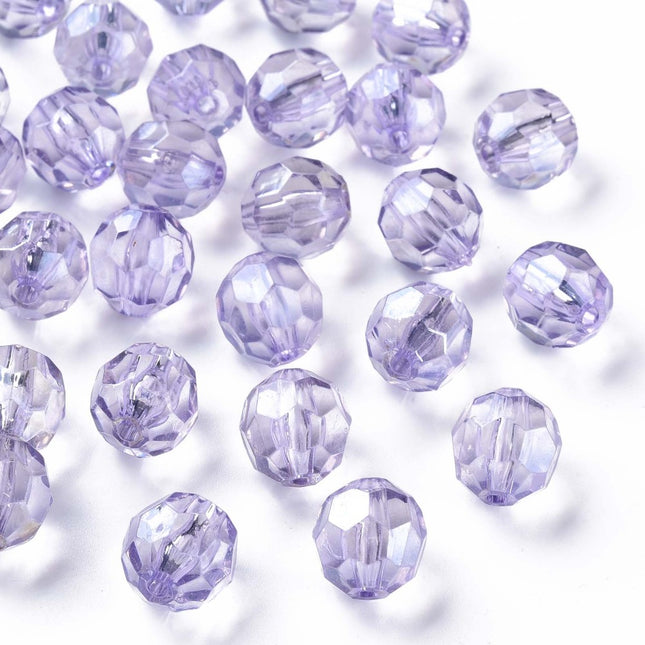 Faceted Lilac Acrylic Beads