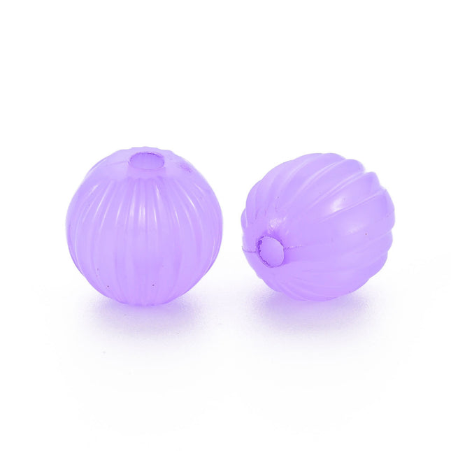 Purple Corrugated Acrylic Beads