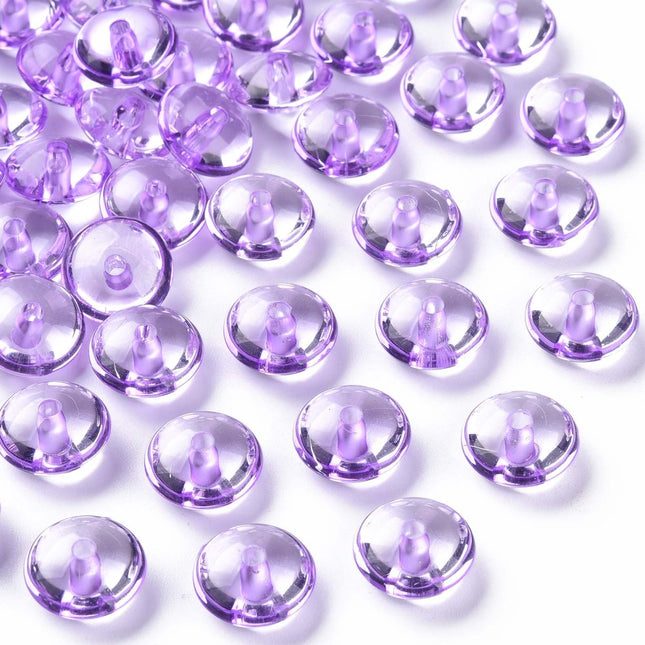 Flat Round Violet Acrylic Beads