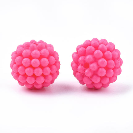 Rubberized Pink Berry Beads