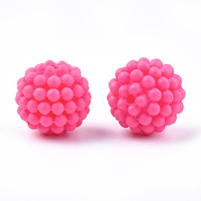 Rubberized Pink Berry Beads