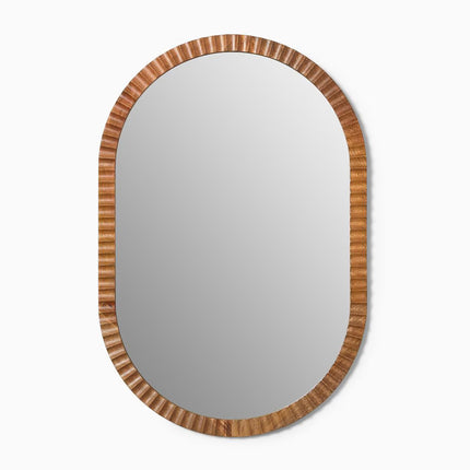 Frida Fluted Wood Wall Mirror 🤍