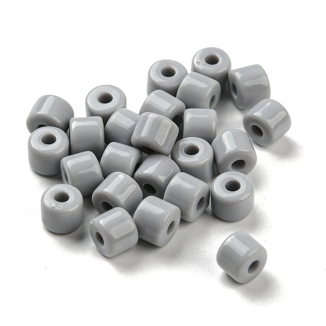 Light Grey Column Acrylic Beads