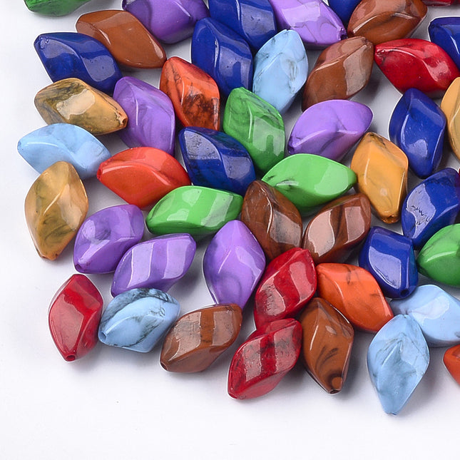 Twisted Gemstone Style Acrylic Beads