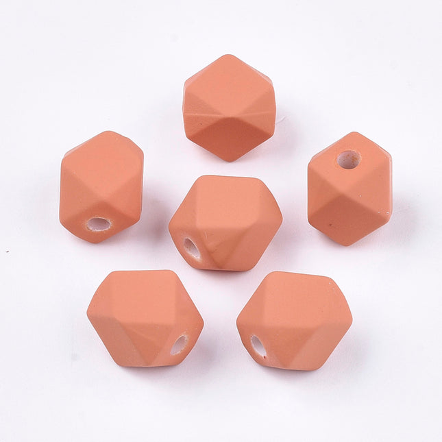 Coral Rubber Style Acrylic Beads