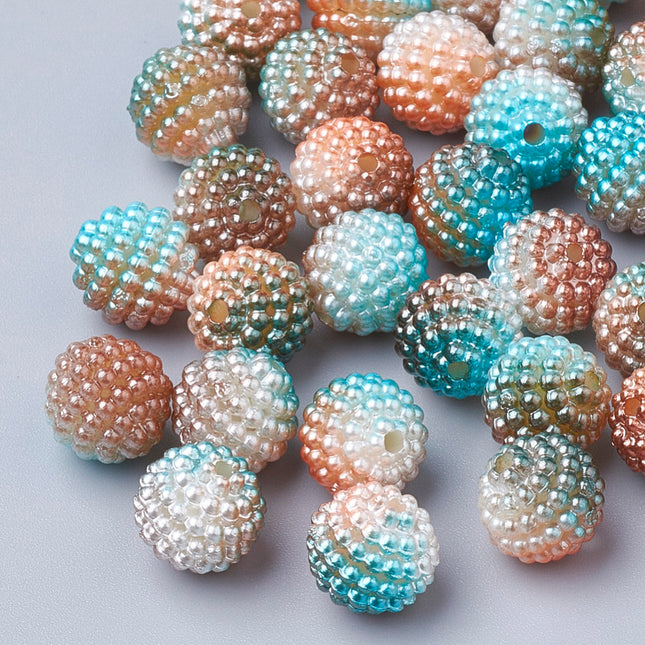 Rubberized Rainbow Gradient Berry Beads