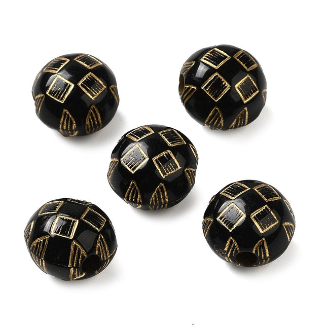 Black Opaque Acrylic Beads