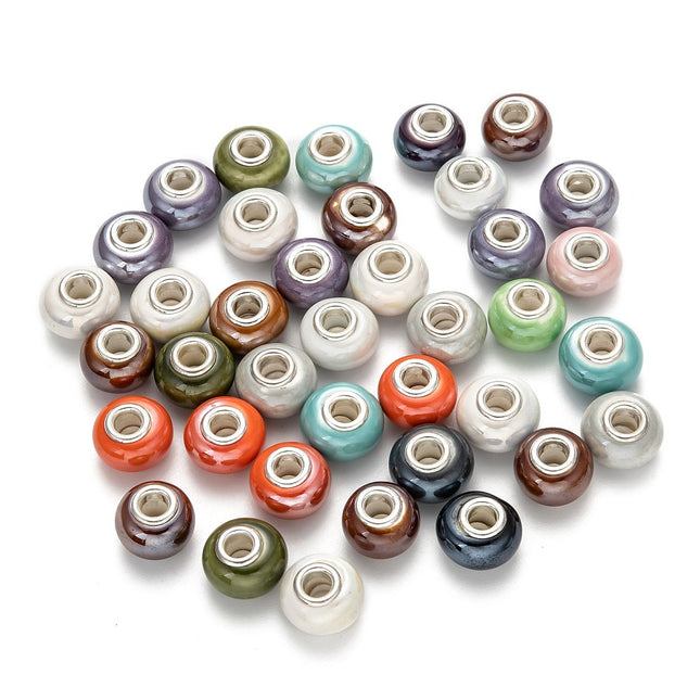 Rondelle Porcelain European Beads