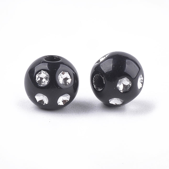 Black Metal Enlaced Acrylic Beads