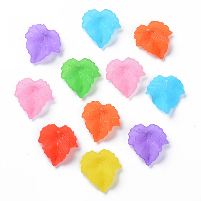 Frosted Maple Leaf Acrylic Pendants