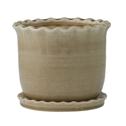 Ceramic Pot with Saucer 🤍