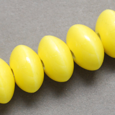 Glazed Yellow Rondelle Porcelain Beads