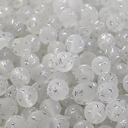 Frosted Silver Star Acrylic Beads