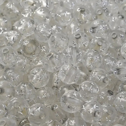 Transparent Silver Star Acrylic Beads