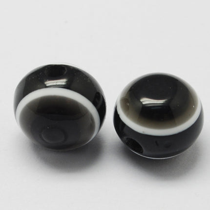Black Evil Eye Resin Beads