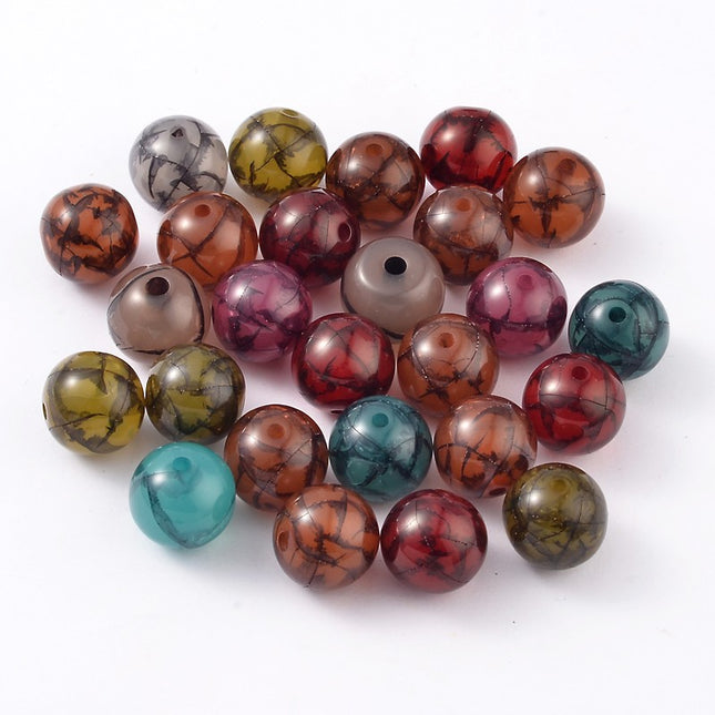 Crackle Pattern Resin Beads