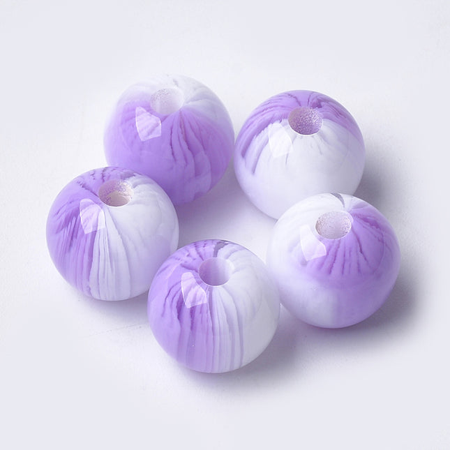 Round Lilac Resin Beads