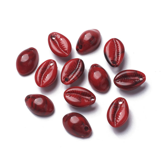 Red Cowrie Shell Acrylic Pendants