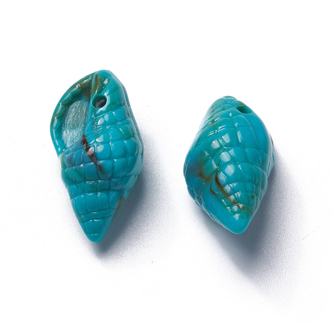 Cyan Conche Shell Acrylic Pendants