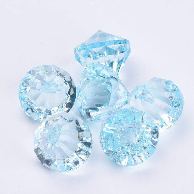 Clear Blue Faceted Acrylic Pendants