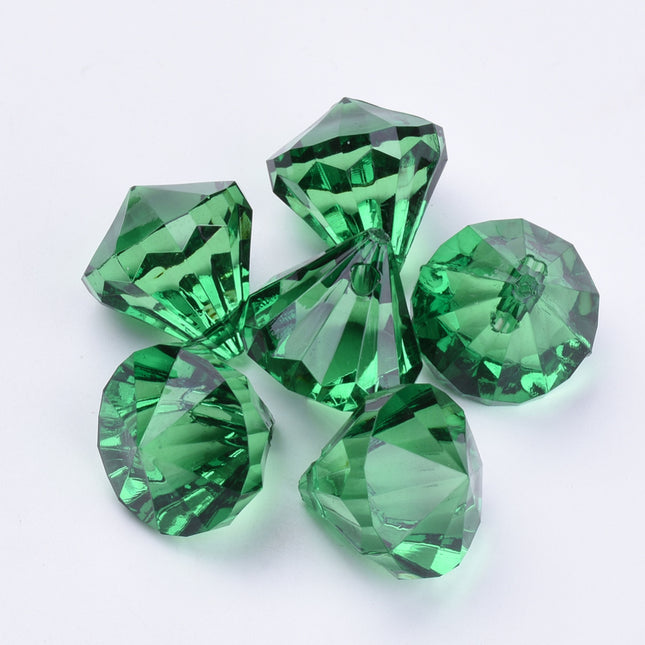 Clear Green Faceted Acrylic Pendants